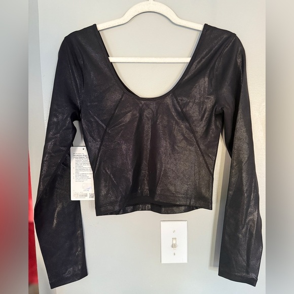 NWT Lululemon Align Black Long Sleeve - Shine - Picture 4 of 6